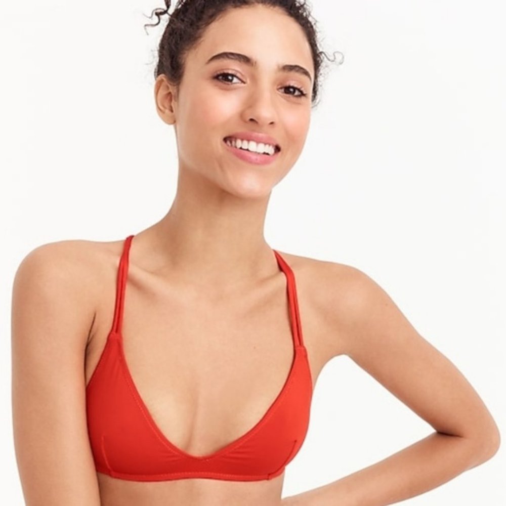 J.Crew Playa Monterey Strappy Bikini Top Orange